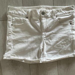 American Eagle white denim shorts